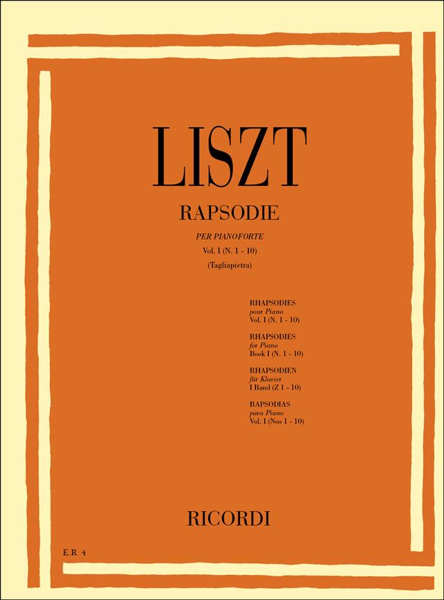 19 Rapsodie Ungheresi, 1 Rapsodia Spagnola: Vol I - Per Pianoforte - pro klavír